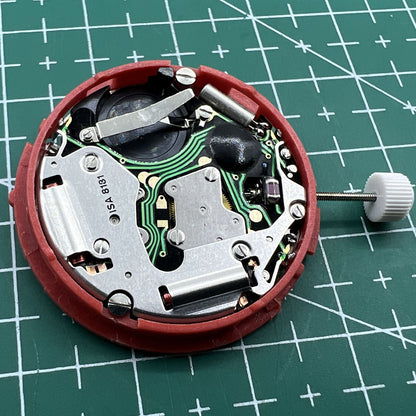 Swiss ISA 8181 quartz watch movement with single calendar and multifunction, ideal for precise watch repair and assembly.