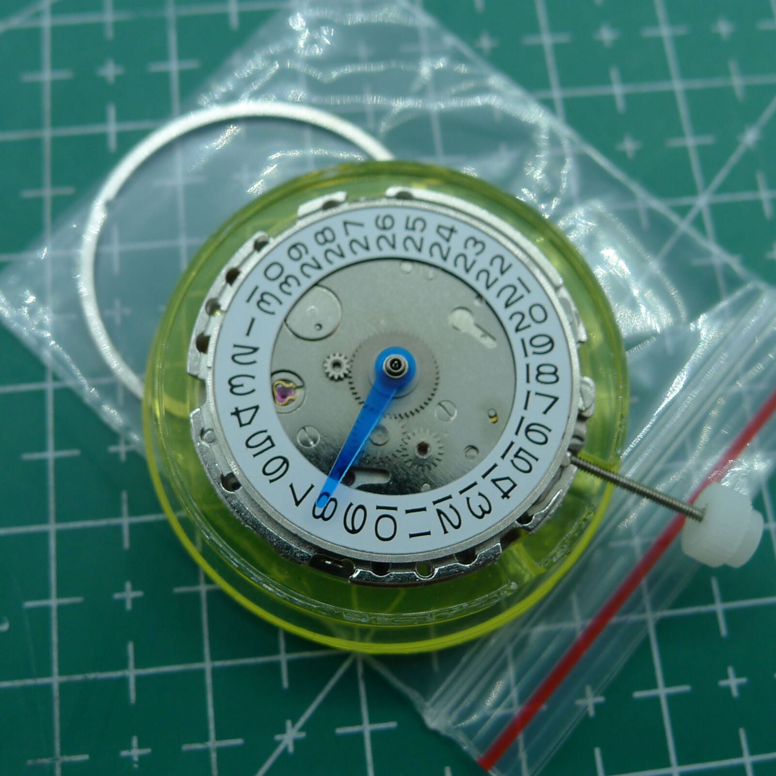 DG2813 mechanical watch movement with 4 hands and adjustable 24-hour GMT in silver finish