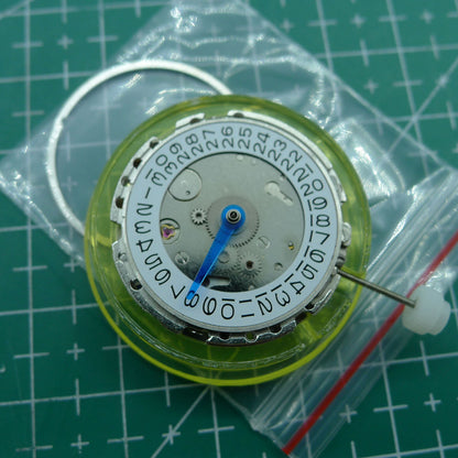 DG2813 mechanical watch movement with 4 hands and adjustable 24-hour GMT in silver finish