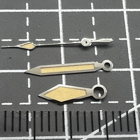 Vintage Diamond Shape Orange Green Lume Silver Trim Hands Set for SK NH35/NH36