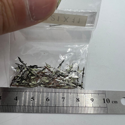 Lot de 100 aiguilles de montre argentées de 11 mm avec luminescentes pour mouvement à quartz Epson PC21