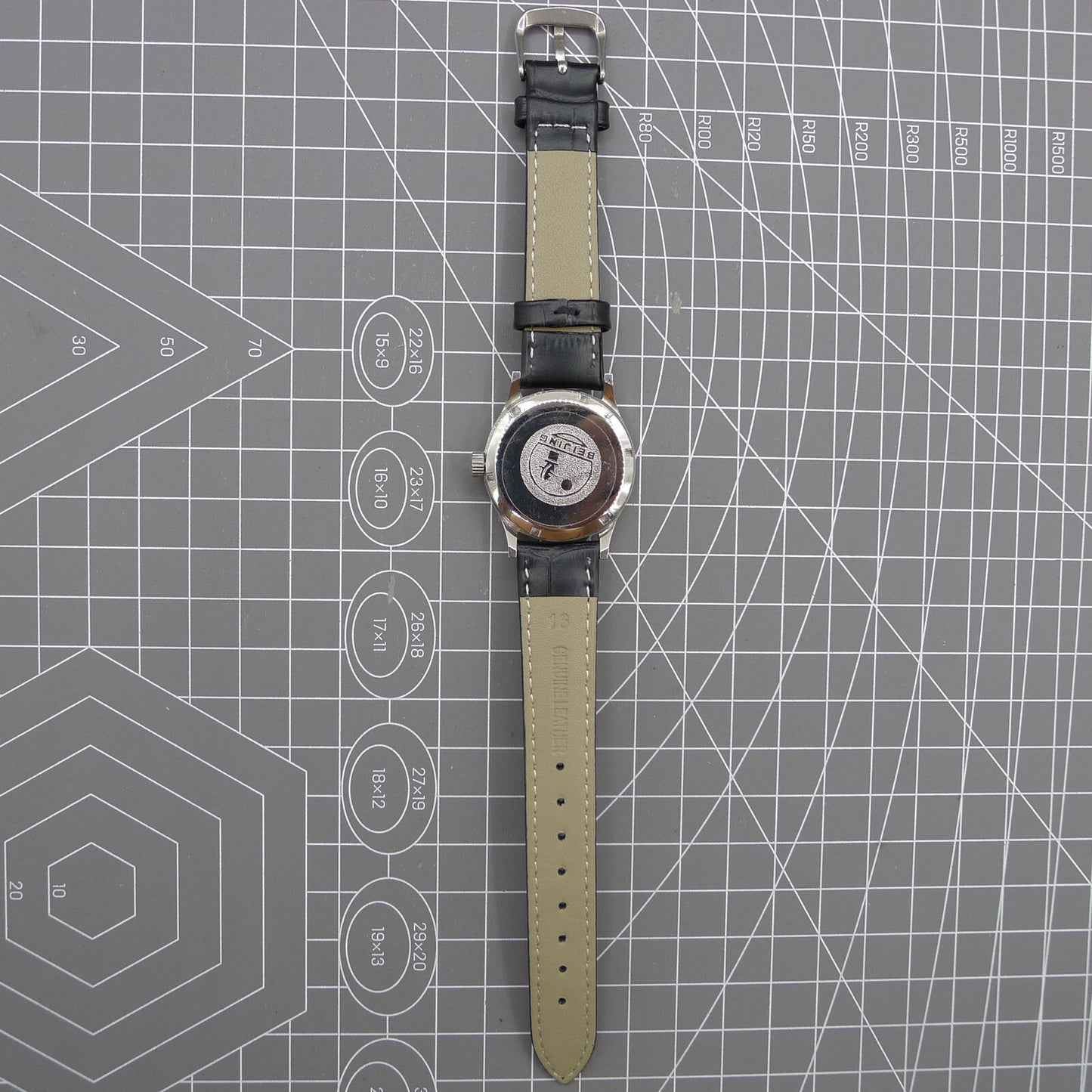 Beijing 31mm Silver Double Rhomb manual watch with three hands, elegant mechanical timepiece design.