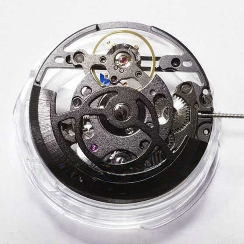 LB20 Hollow 3 Hands black watch part by China Made, featuring automatic mechanical movement for precise watch repair.