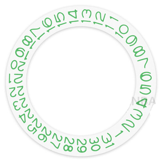 Disque de date à fond blanc et caractères vert clair pour Seiko NH35 NH36