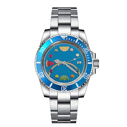 Boîtier de montre lumineux en acier inoxydable 40 mm, verre saphir, bracelet et mouvement NH35 