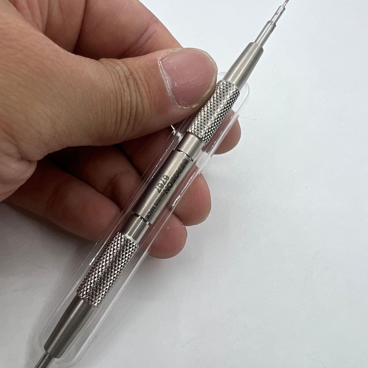 Bergeon 6767-F spring bar tool for precise watch bracelet fitting and removal.