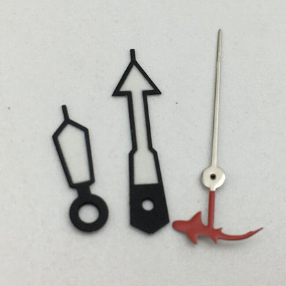 Precision A72 watch hands set for NH35A/NH36A movements, 8.5x12x12.5mm in sleek silver finish.