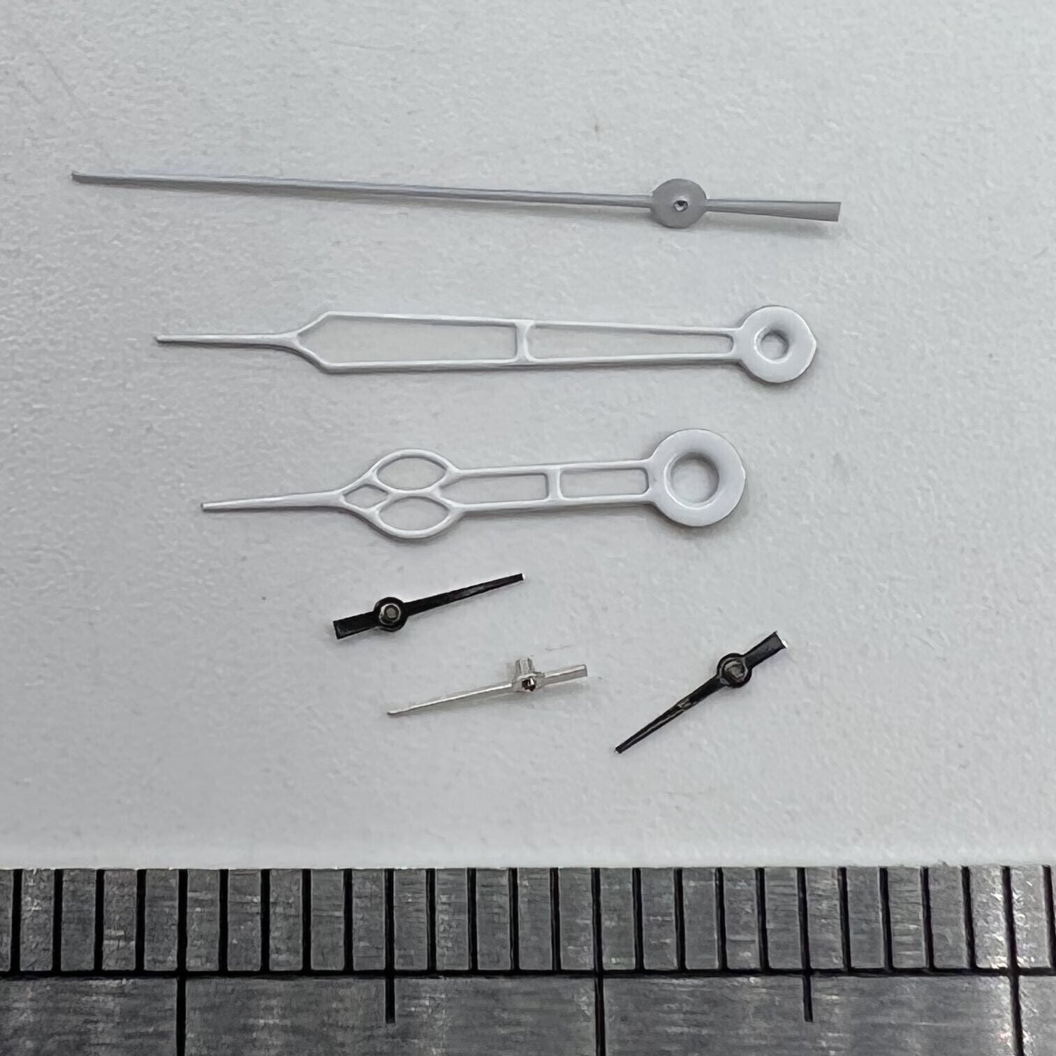 16mm white trim green luminous watch hands for Miyota OS10 OS20 OS60 OS80 models, precise fit.