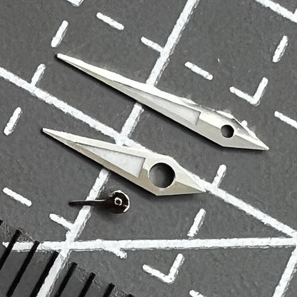 2 Sets 9mm Grün Leuchtzeiger mit Silberrand für Miyota 1L45 Quarzwerk