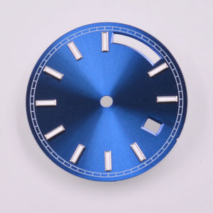 28.5mm Green Lume Silver Trim Nail Blue Watch Dial for Seagull ST1644 Movement