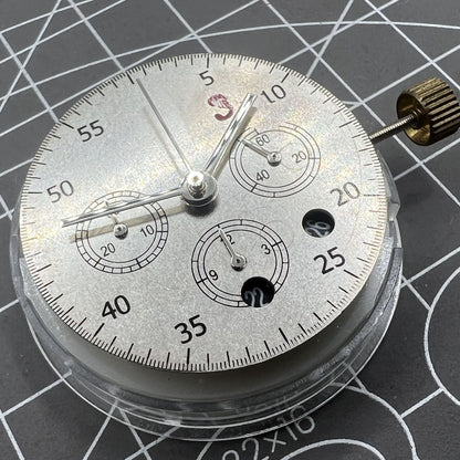 Dandong 7750 Mechanical Movement Small Second At 3/6/9 Position At 6 Black Date