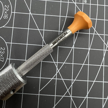 Swiss Made Bergeon 30081-TAM-180 precision 1.80mm drum barrel screwdriver for watch repair tasks.