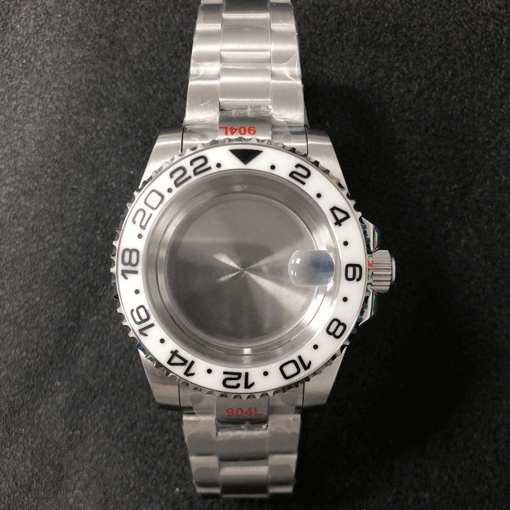 Montre 40 mm, boîtier en verre saphir, bracelet en acier 316L, compatible avec la NH35 japonaise 