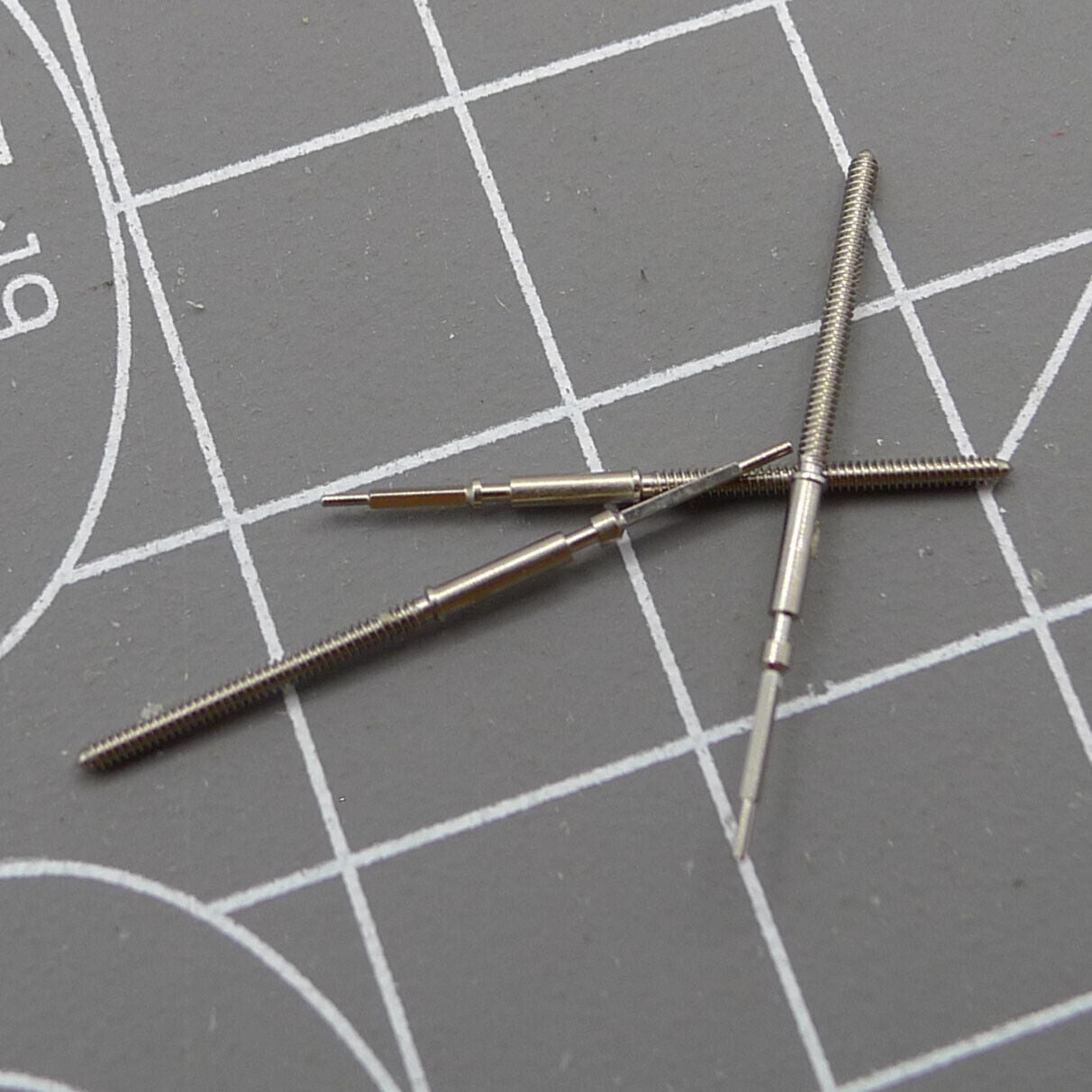 Precise watch winding stem for Ronda 6003D quartz, perfect fit for time setting and winding functions.