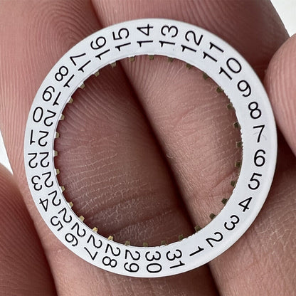 White date disk for Seagull 2824 watch movement with date display at 3 o'clock position