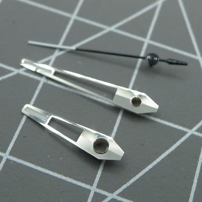 Green luminous watch hands with silver trim for China Made 8215/2813 Miyota 8N24 movements.