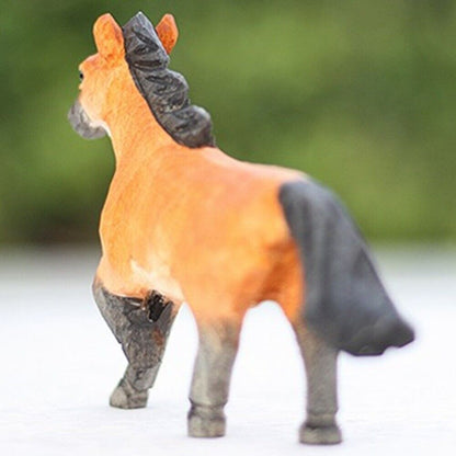 Handmade Little Horse wooden figurine, detailed collectible for stylish home decor.