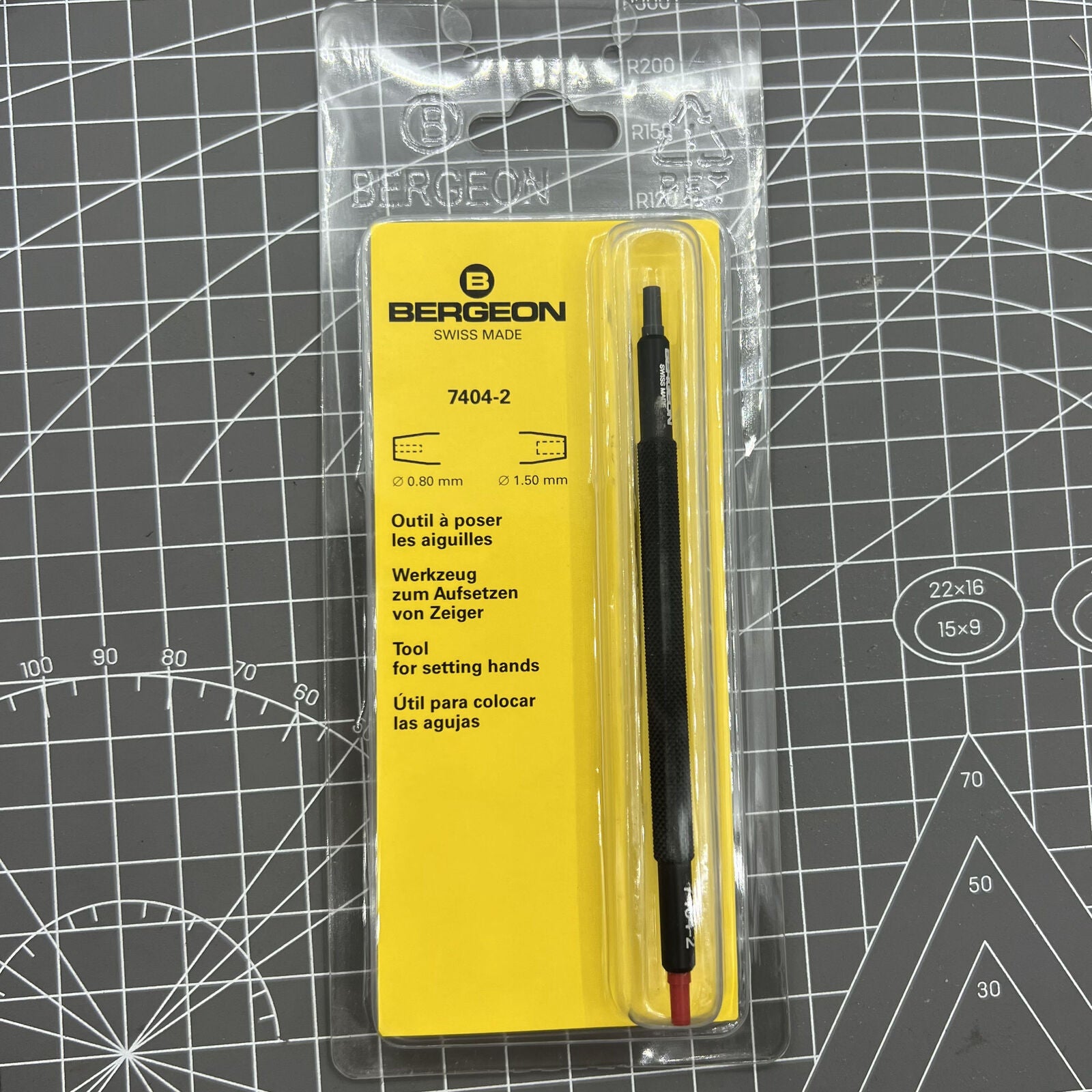 Swiss Made Bergeon 7404-2 watch hand fitting tool for precise accessory installation