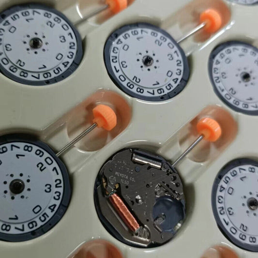 Original Japanese Miyota 1L50 quartz movement watch part for precise timekeeping and repair.