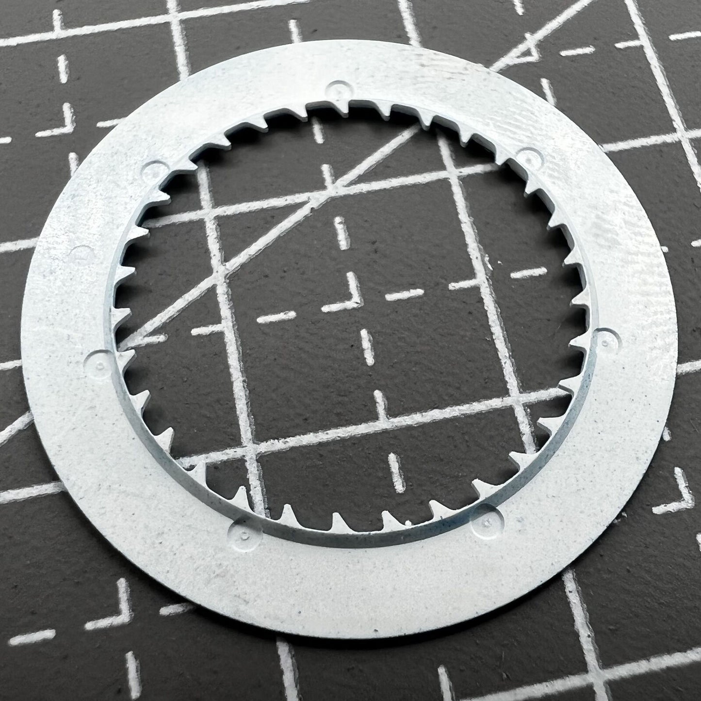 Blue date disk wheel with white font for NH36 NH35 movement, precision watch part at crown 3.8 position.