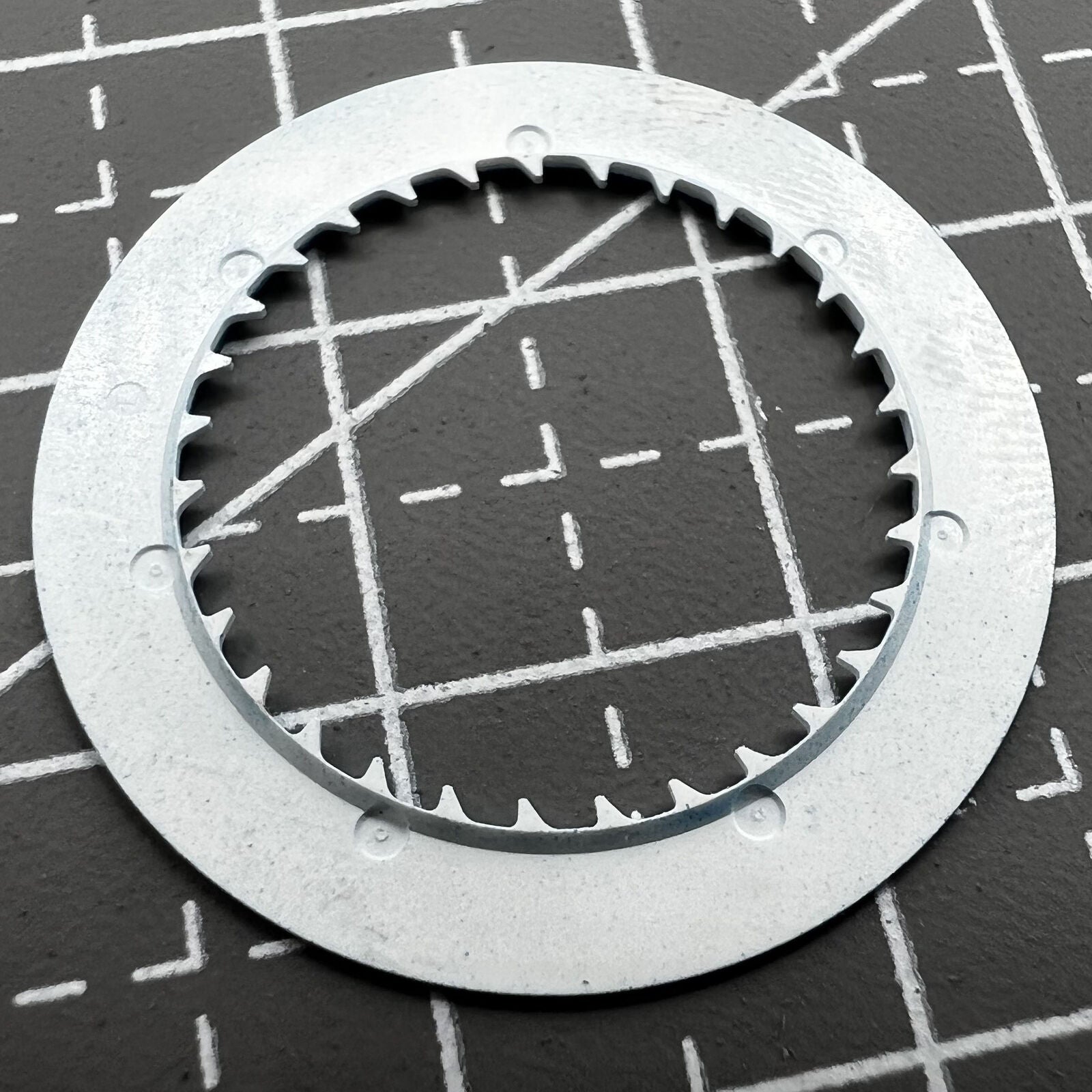 Blue date disk wheel with white font for NH36 NH35 movement, precision watch part at crown 3.8 position.