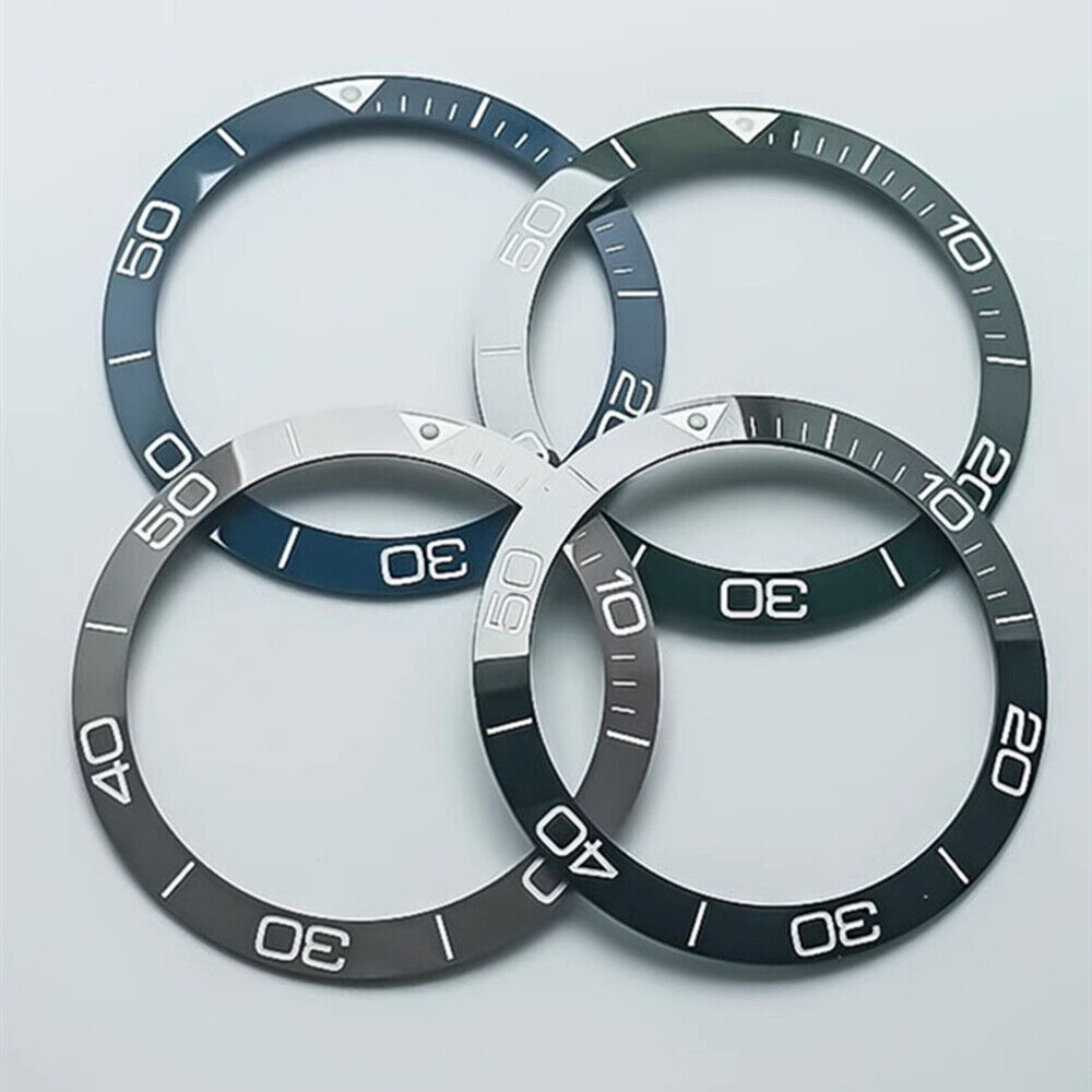 Ceramic blue luminous 38.5mm bezel ring for Conquest watch, enhancing style and durability.