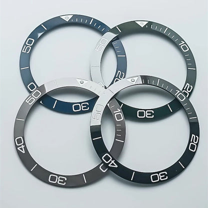 Ceramic blue luminous 38.5mm bezel ring for Conquest watch, enhancing style and durability.