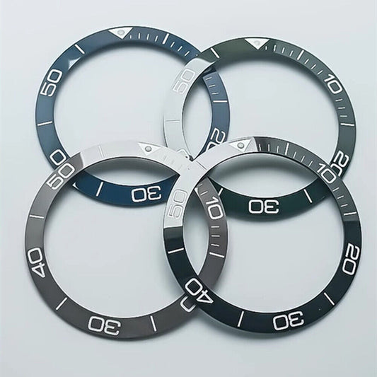 Ceramic blue luminous 38.5mm bezel ring for Conquest watch, enhancing style and durability.