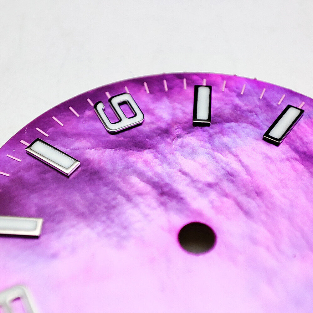 28.5mm green lume numeral watch dial, designed for NH35 4R35 automatic movements.