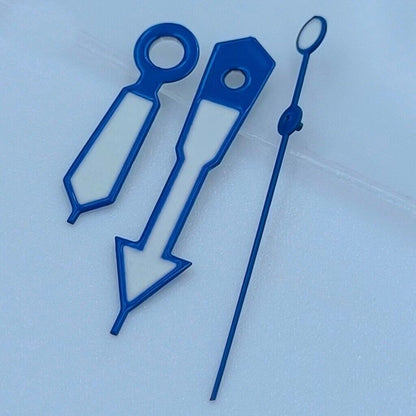 Blau 12.5mm Zierstreifen Weiß Bemalte Grüne Leuchtzeiger Set für NH35 NH36 7S26