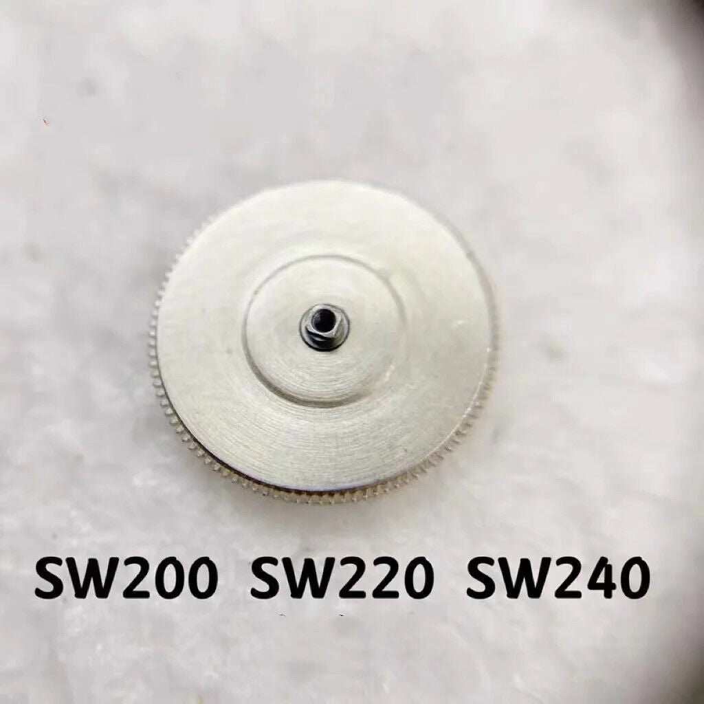 Complete barrel with mainspring for SW200 watch movement, compatible with SW240 and SW220 models, generic brand.