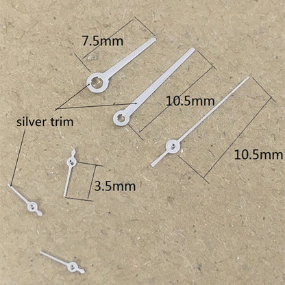 Aiguille de montre 10,5 mm avec garniture argentée sans luminescence pour mouvement VX3J VX9J VX7J VX3N VX9N VX42 