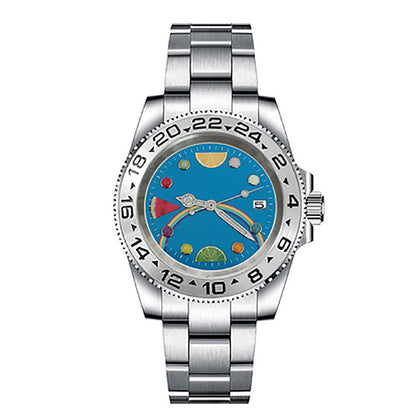 Boîtier de montre lumineux en acier inoxydable 40 mm, verre saphir, bracelet et mouvement NH35 