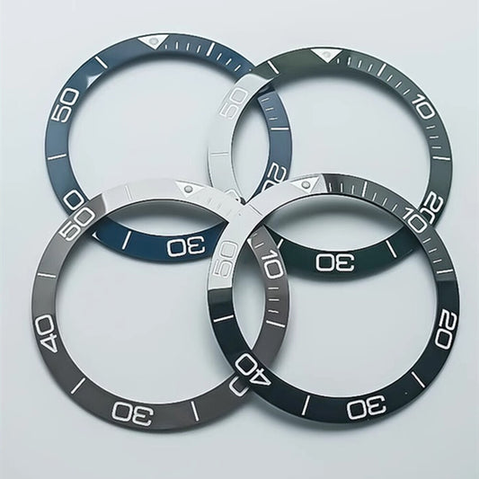 38,5 mm Keramik-Lünettenring mit blauer Leuchtneigung, passend für Conquest-Uhr