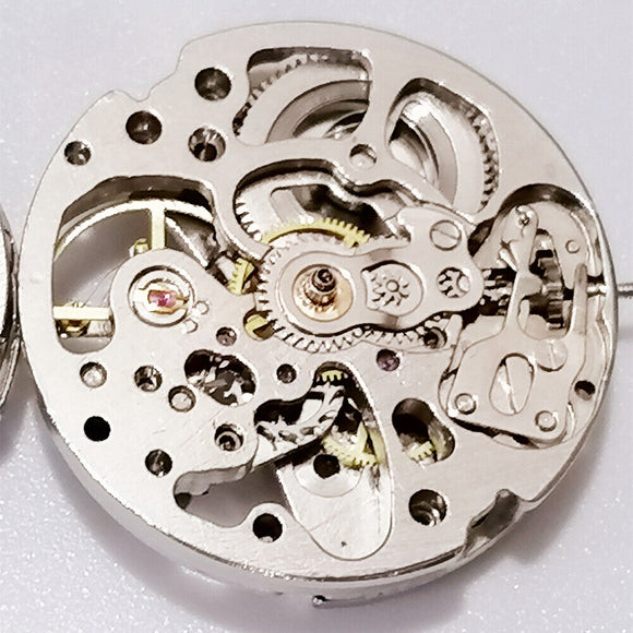 26.5mm Diameter 7120 Automatic Mechanical Watch Movement Hollow Silver
