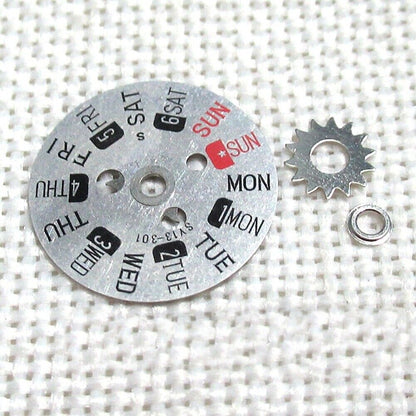 Red+Black Font English Week Disk Wheel Week Wheel for Orient 46941 46943
