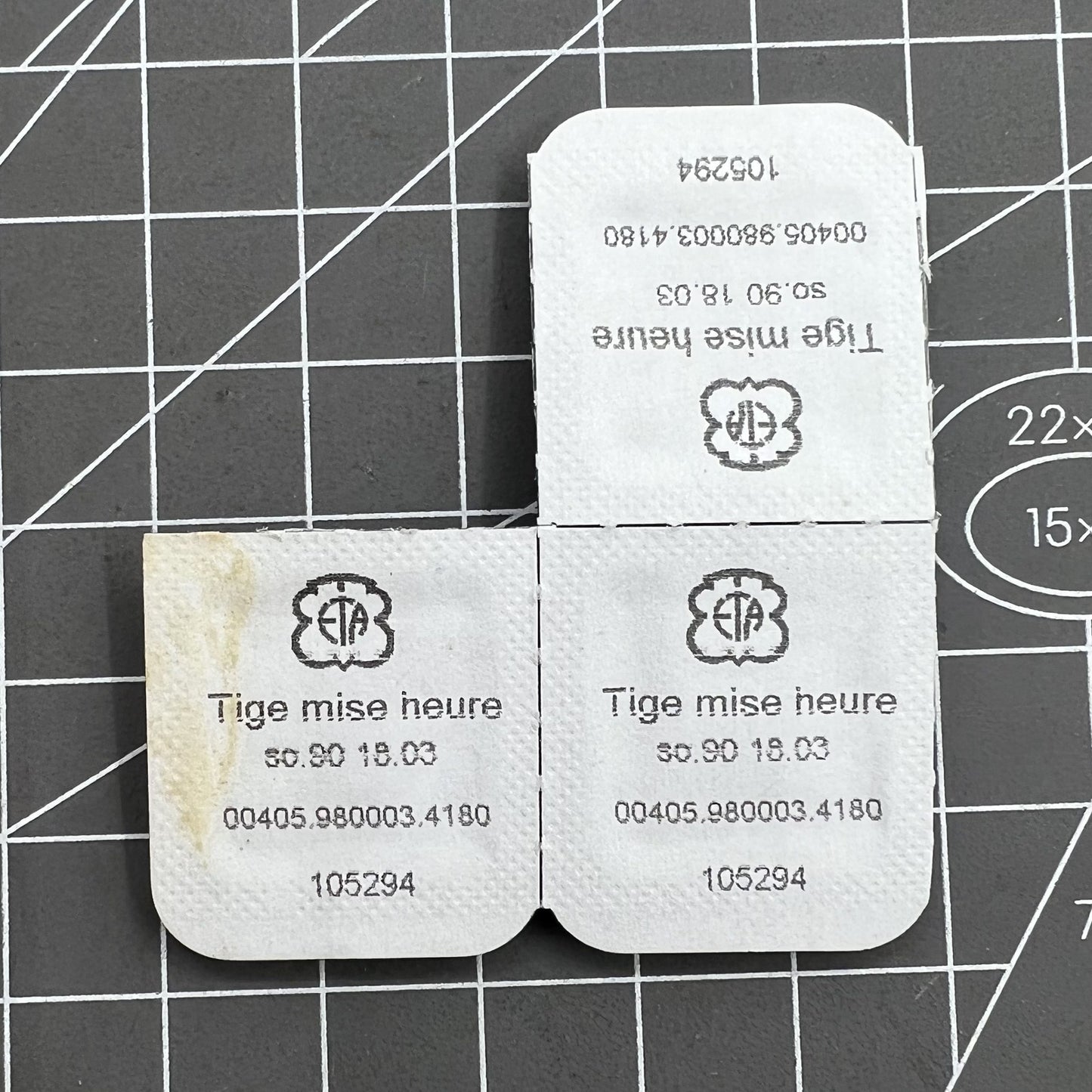 Precision watch winding stem for ETA980.163 movement, compatible with multiple watch models by ETA.