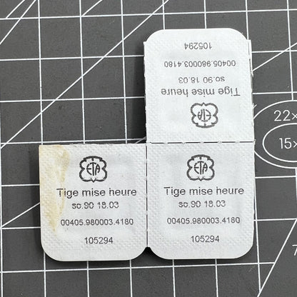 Precision watch winding stem for ETA980.163 movement, compatible with multiple watch models by ETA.