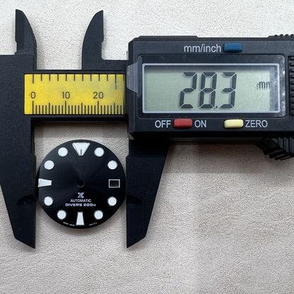 28 5mm Schwarzes Datejust Zifferblatt Grün Leuchtend für NH35 NH36 Uhrwerk