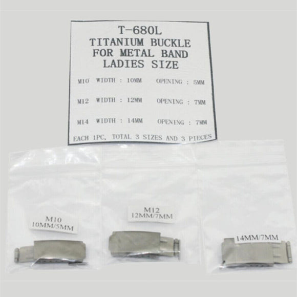 3PCS 10-14mm Titanium Watch Buckles for Metal Watch Band Ladies Size Watch Parts