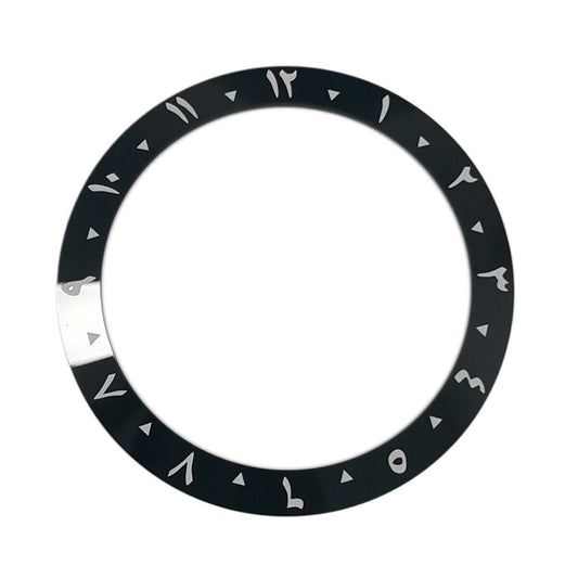 38 mm schwarze, arabische Ziffern 1–12, geneigte Keramiklünette für 40 mm SUB-Uhr 