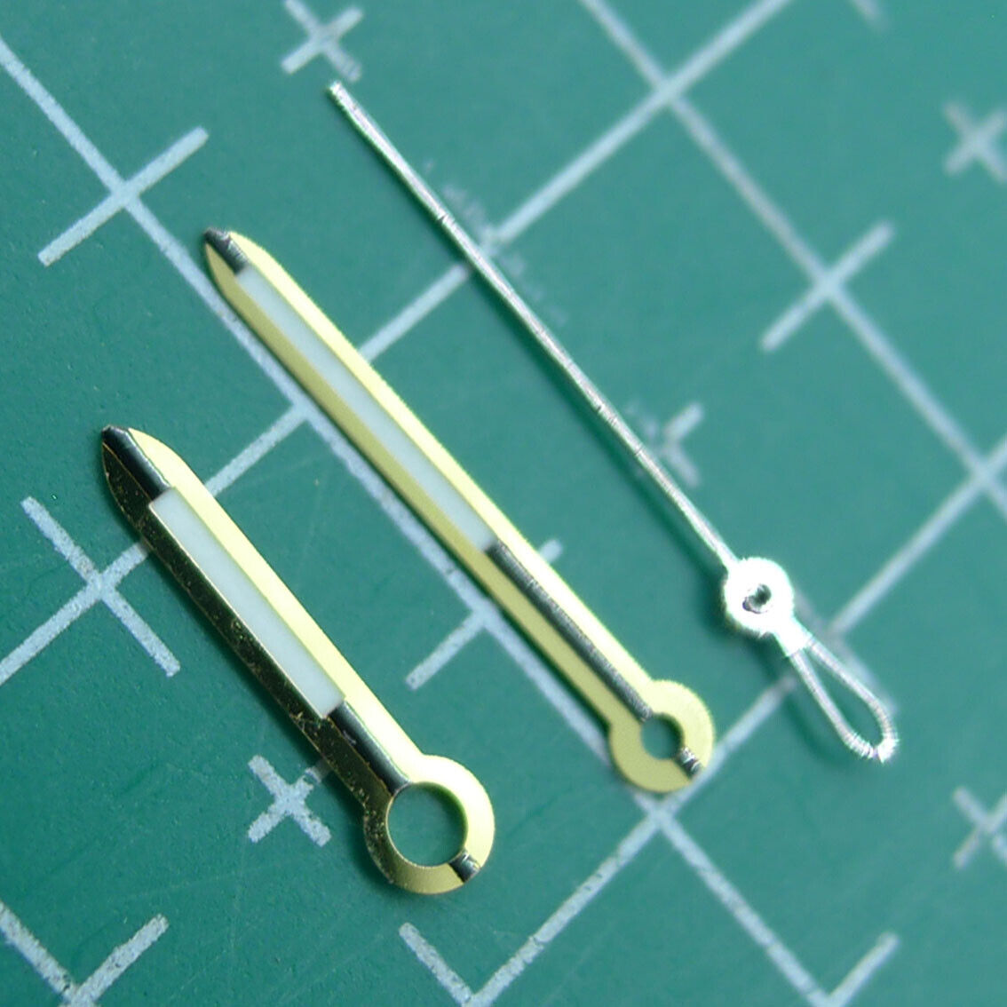 Golden trim watch hands set for ETA 2824 2834 2836 2846 movements, precise fit accessory.