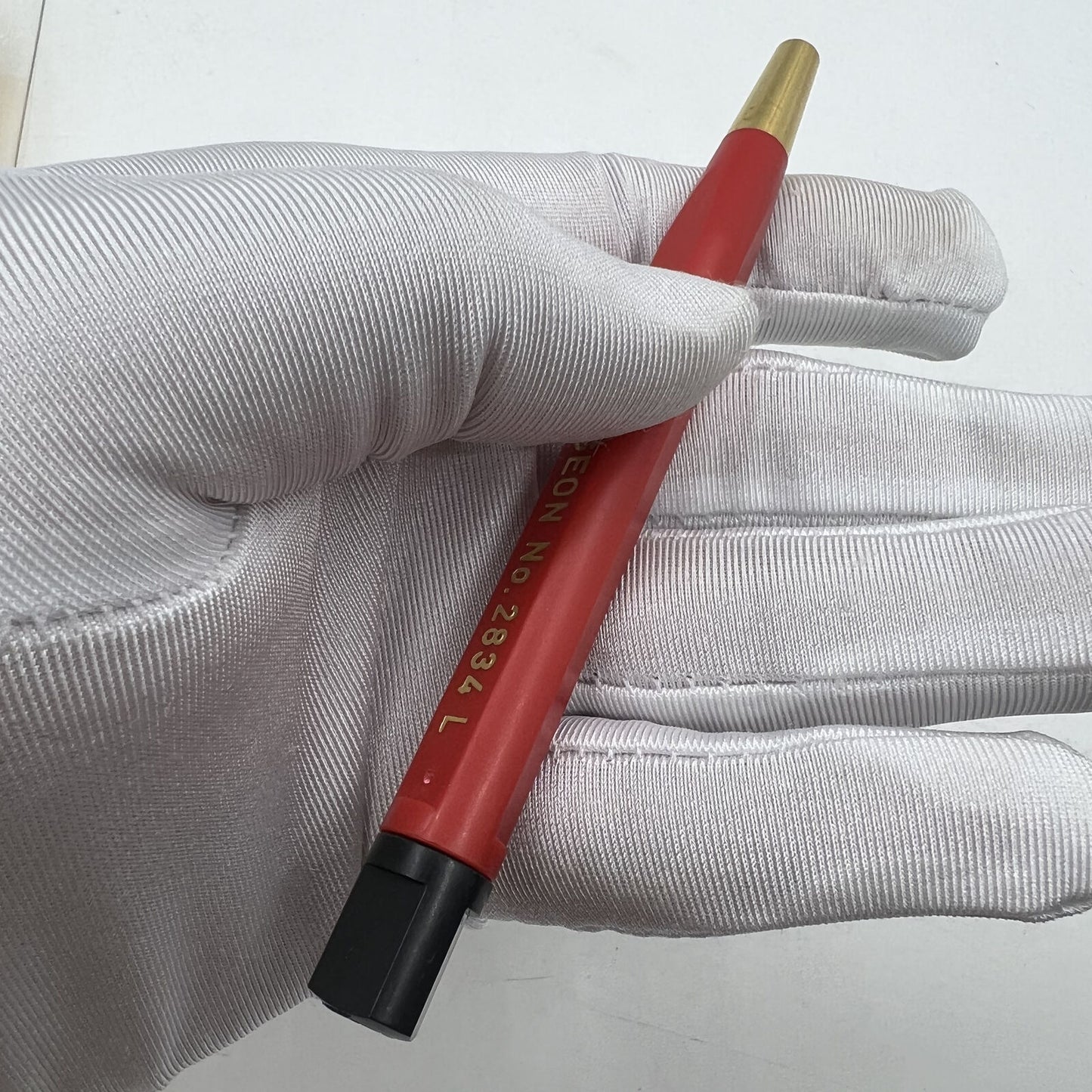 Bergeon 2834-L brass scratch brush for Swiss watch repair, 10mm precision tool pen.