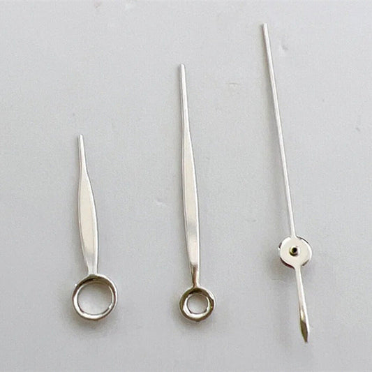 13 mm silbernes Uhrzeiger-Set ohne Leuchtmasse, passend für NH35/NH36/4R/7S-Uhrwerk, Uhrenteil