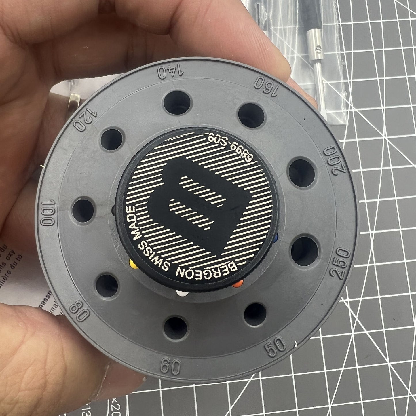 Bergeon 6899-S09 stainless steel 9-piece ergonomic screwdriver set for precise watch repair tasks.