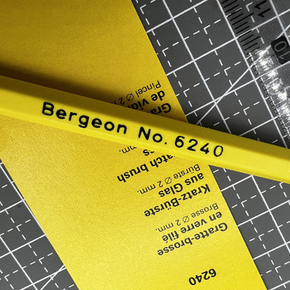 Swiss Bergeon 6240 glass fibre scratch brush for precise watch glass repair and cleaning tools.