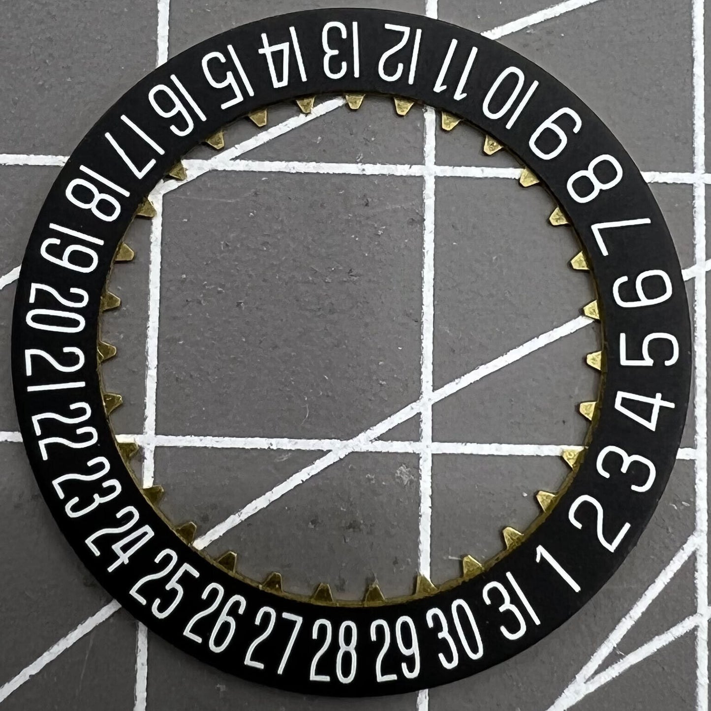 Original Black Date Disk Wheel for ETA 7750 Movement, precise watch accessory replacement.