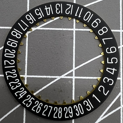 Original Black Date Disk Wheel for ETA 7750 Movement, precise watch accessory replacement.