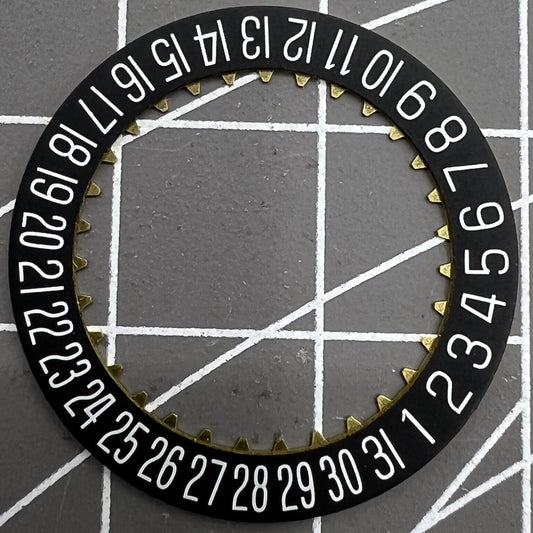 Original Black Date Disk Wheel for ETA 7750 Movement, precise watch accessory replacement.