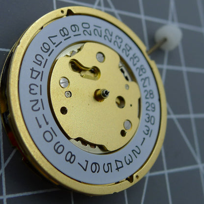 Swiss Made Ronda 5030D quartz movement with date display at 4 o'clock for precise watch accessories.